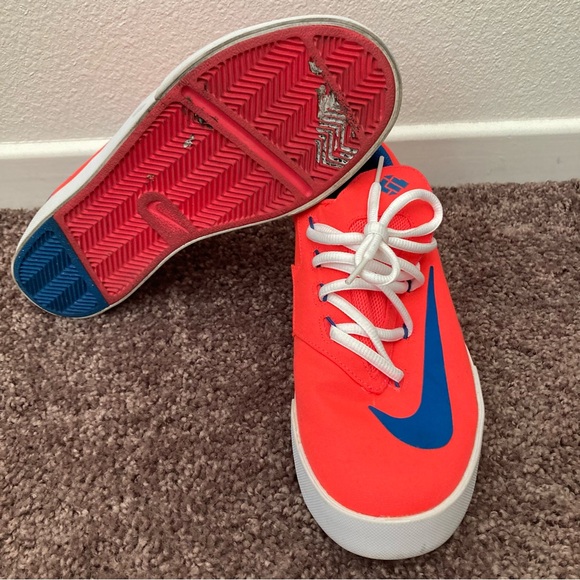 NIKE KD Kevin Durant Sneakers Size 8.5 Womens = 7Y Hyper Orange Blue - Picture 9 of 11